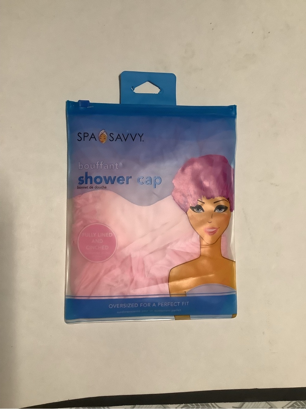 Savvy Pink Bouffant Shower Cap - Oversized Hair Protection